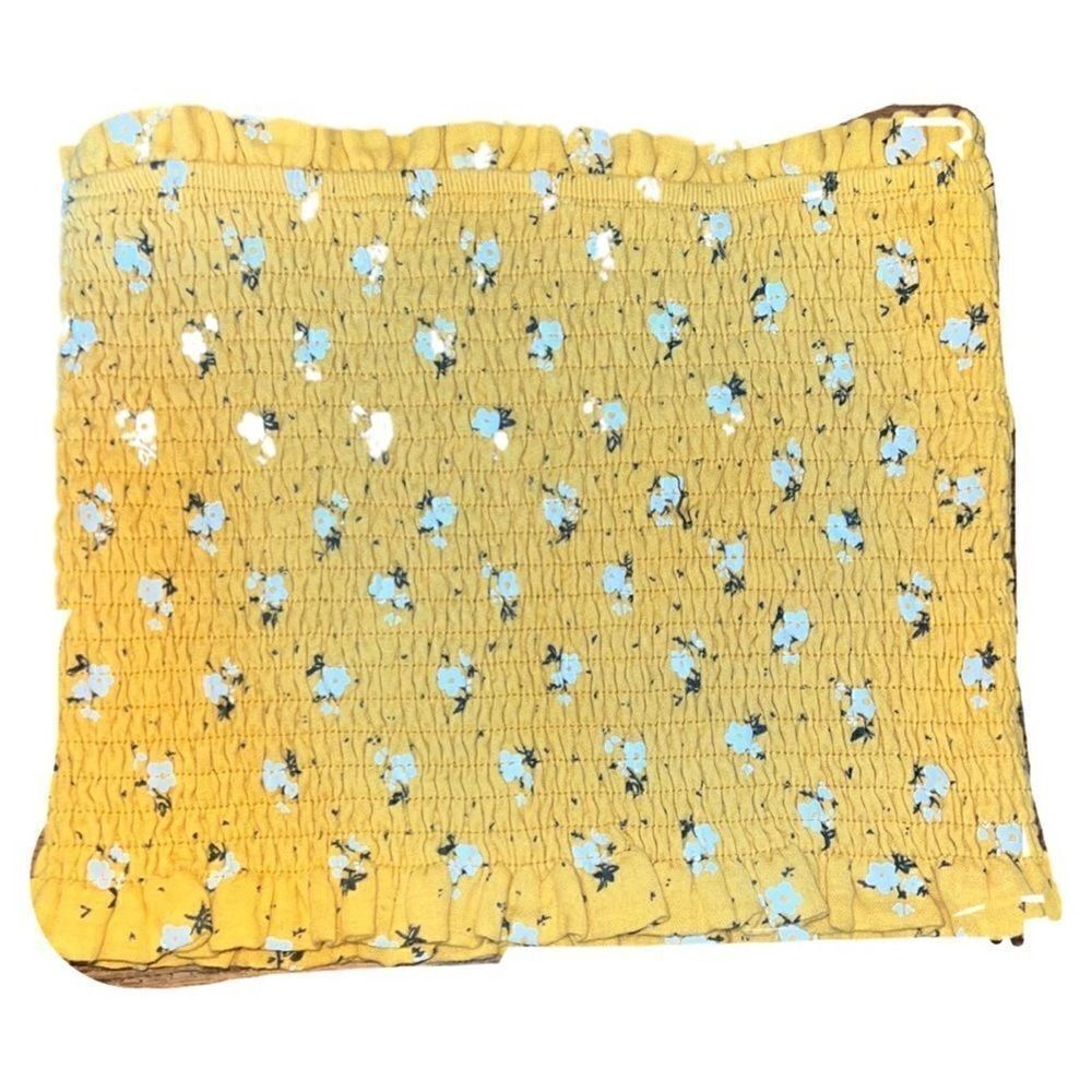 Lulus smocked strapless floral cropped tube top size M - Picture 2 of 6